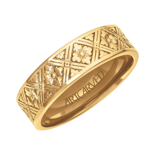 6MM Carved Wedding Band
