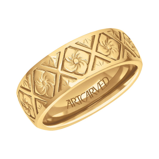 8MM Carved Wedding Band
