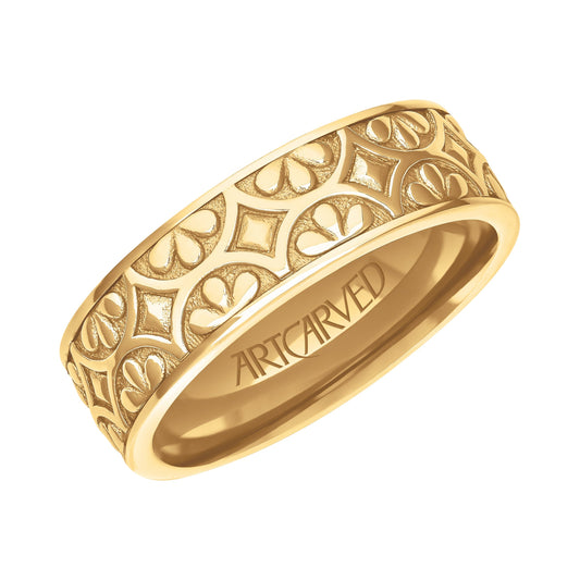 7MM Carved Wedding Band