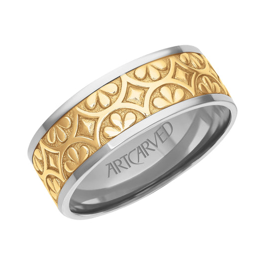 7.5MM Carved Wedding Band