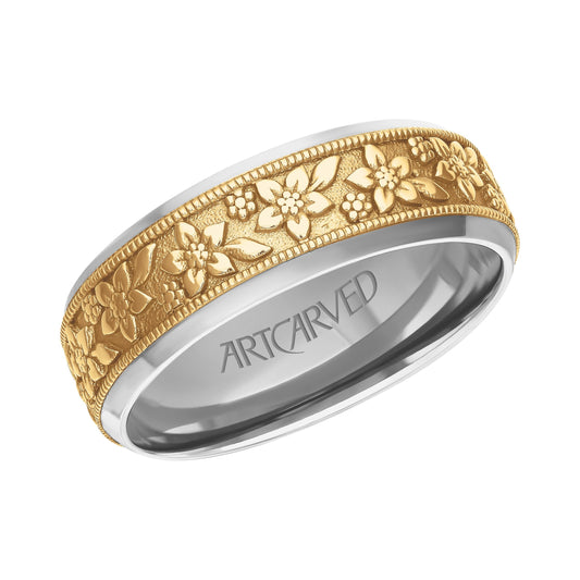 7MM Carved Wedding Band