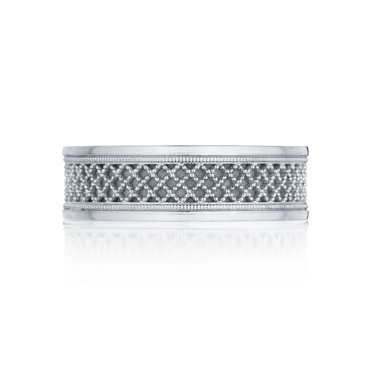Tacori Platinum 7mm Sculpted Crescent Wedding Band