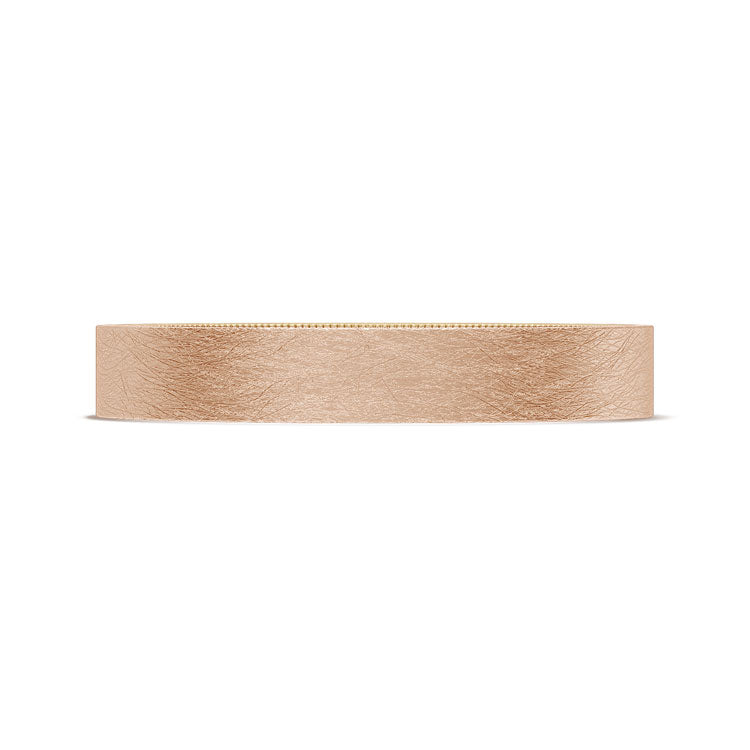 Classic Two-Tone Flat Wedding Band in Brushed Finish