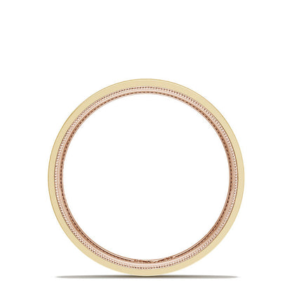 Classic Two-Tone Flat Wedding Band in Satin Finish