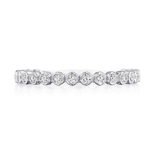 Round Bezel Droplet Wedding Band with Diamond