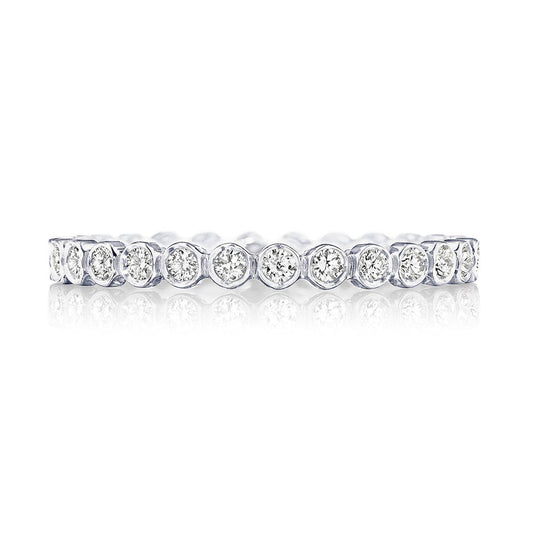 Round Bezel Droplet Wedding Band with Diamond