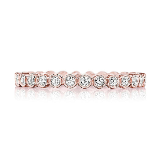 Round Bezel Droplet Wedding Band with Diamond