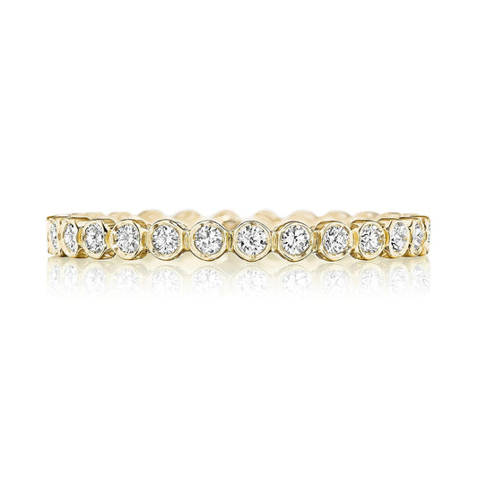 Round Bezel Droplet Wedding Band with Diamond