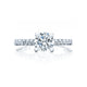 Tacori 18k White Gold Sculpted Crescent Round Diamond Engagement Ring Setting (0.2 CTW)