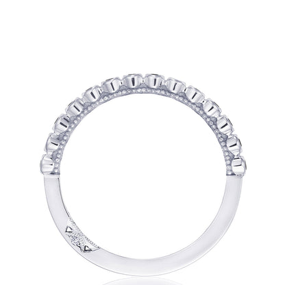 Round Bezel Droplet Wedding Band with Sapphire