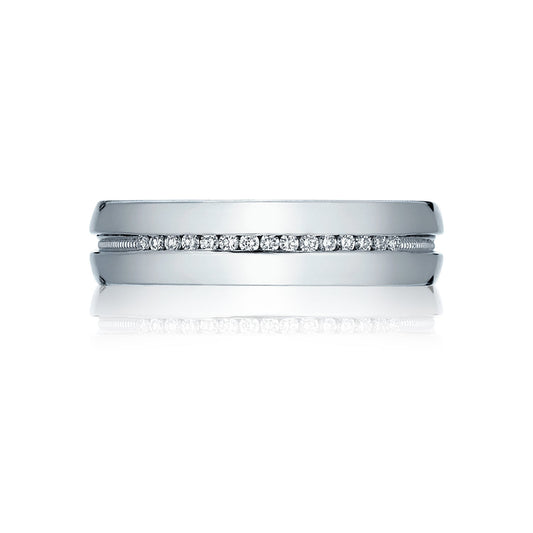 Tacori 18k White Gold Simply Tacori Diamond Wedding Band (0.14 CTW)