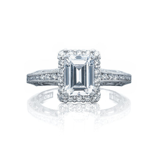 Tacori 18k White Gold White Gold Reverse Crescent Engagement Ring Setting (0.51 CTW)