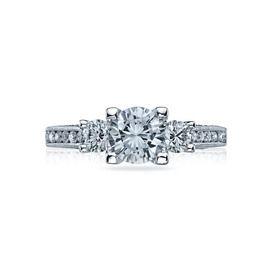 Tacori Platinum Simply Tacori Round Diamond Engagement Ring Setting (0.73 CTW)