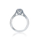 Tacori 18k White Gold Dantela Round Diamond Engagement Ring Setting (0.12 CTW)