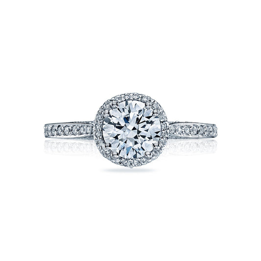 Tacori Platinum Dantela Round Diamond Engagement Ring Setting (0.13 CTW)