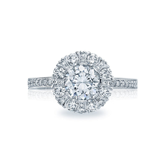 Tacori 18k White Gold Simply Tacori Round Diamond Engagement Ring Setting (0.78 CTW)