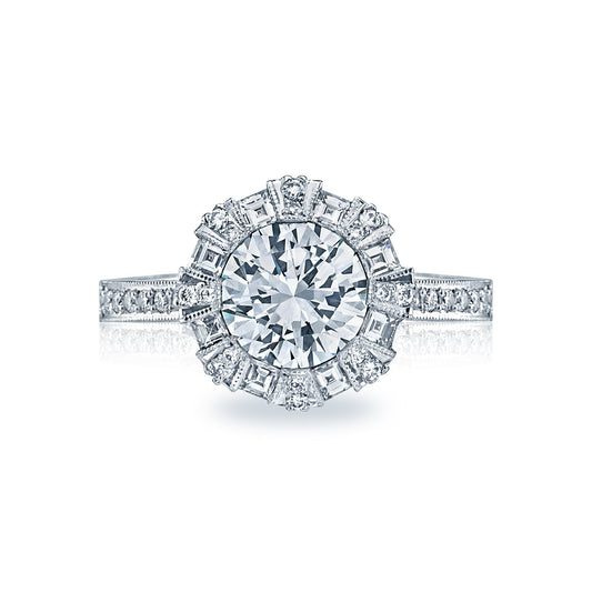 Tacori 18k White Gold Simply Tacori Round Diamond Engagement Ring Setting (0.79 CTW)