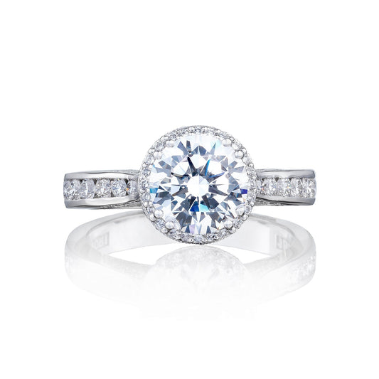 Tacori White Gold Dantela Round Diamond Engagement Ring Setting (0.53 CTW)