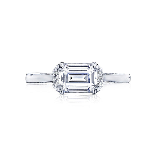 Tacori 18k White Gold Simply Tacori Emerald Diamond Engagement Ring Setting (0.09 CTW)