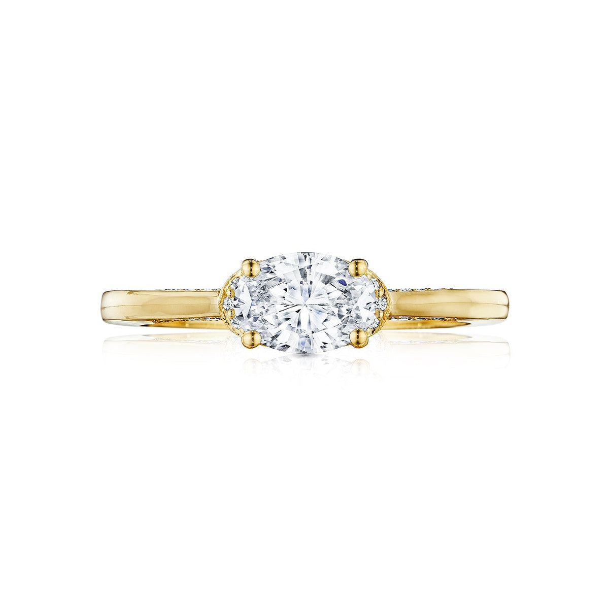 Tacori 18k Yellow Gold Simply Tacori Oval Diamond Engagement Ring Setting (0.1 CTW)