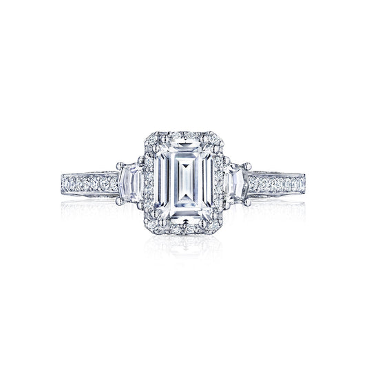 Tacori 18k White Gold Dantela Engagement Ring Setting (0.48 CTW)
