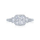 Tacori 18k White Gold Dantela Princess Diamond Engagement Ring Setting (0.69 CTW)