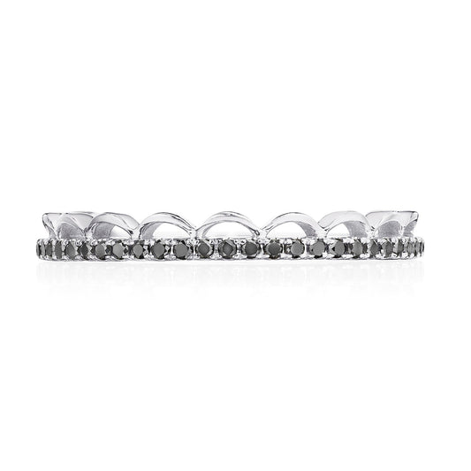 Crescent Crown Ring with Black Diamond