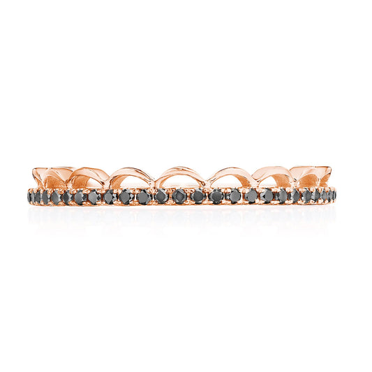 Crescent Crown Ring with Black Diamond