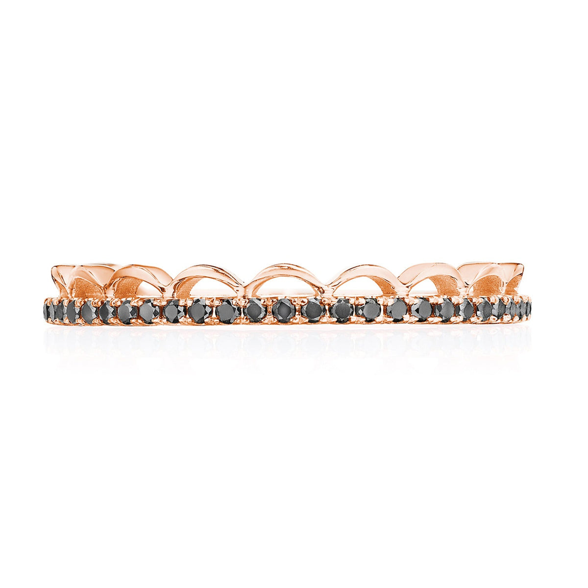 Crescent Crown Ring with Black Diamond