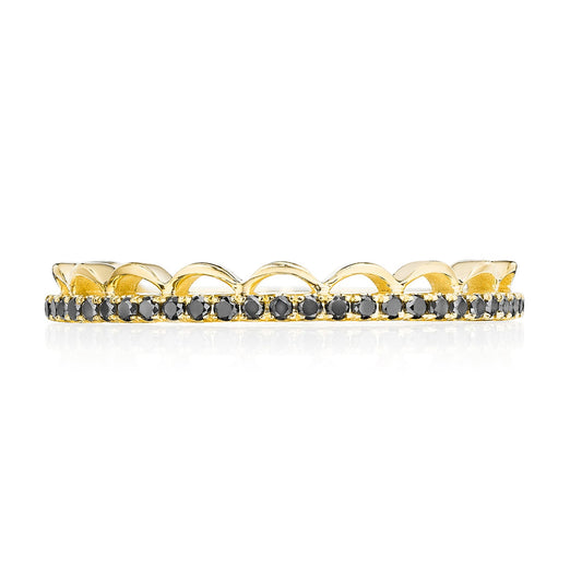 Crescent Crown Ring with Black Diamond