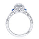 Emerald 3-Stone Engagement Ring with Blue Sapphires
