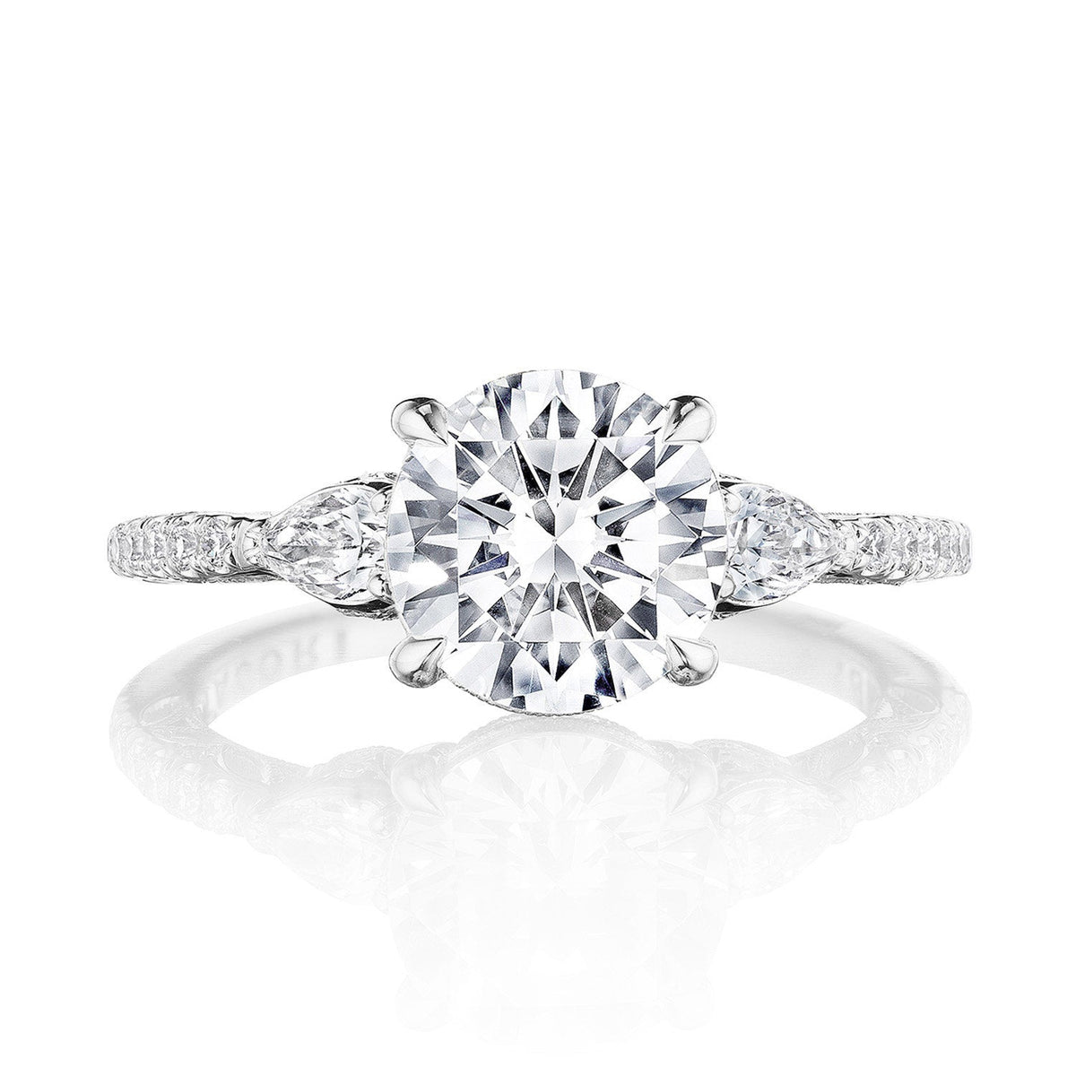 Round 3-Stone Engagement Ring