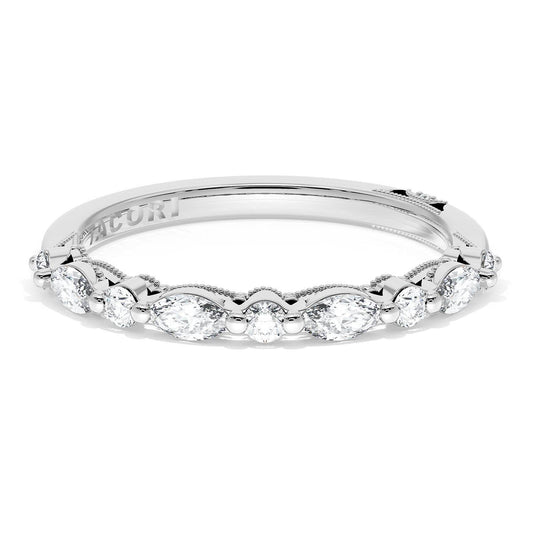 Marquise and Round Diamond Wedding Band, 2.20mm