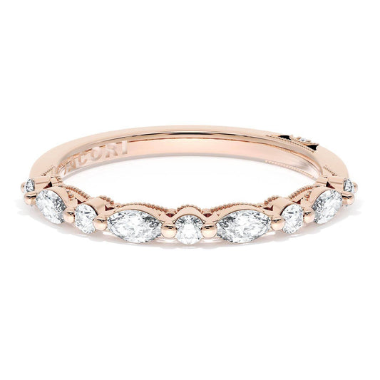 Marquise and Round Diamond Wedding Band, 2.20mm
