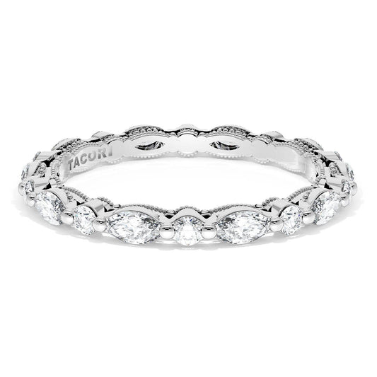 Marquise and Round Diamond Wedding Band, 2.20mm