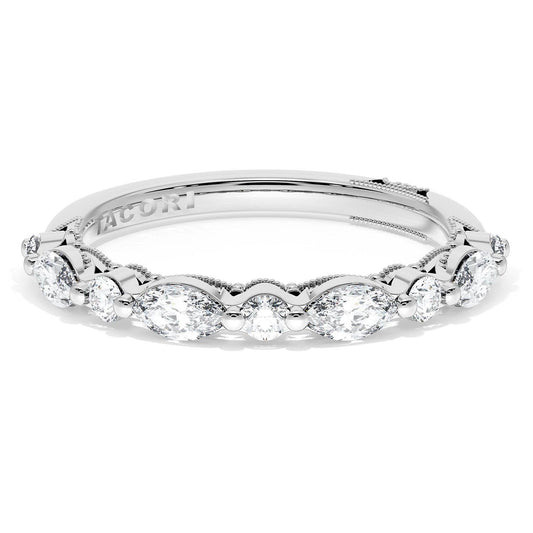 Marquise and Round Diamond Wedding Band, 2.80mm