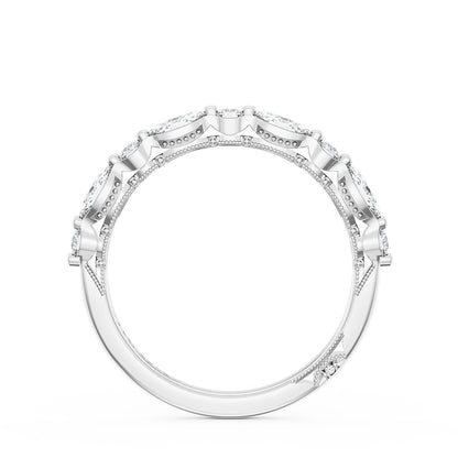 Marquise and Round Diamond Wedding Band, 2.80mm