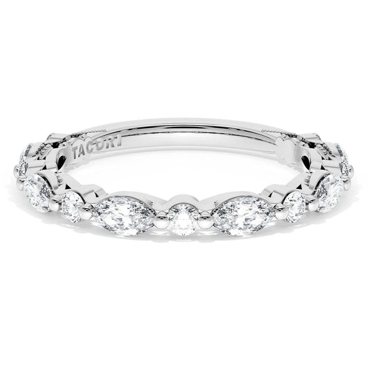 Marquise and Round Diamond Wedding Band, 2.80mm