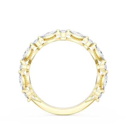 Marquise and Round Diamond Wedding Band, 2.80mm