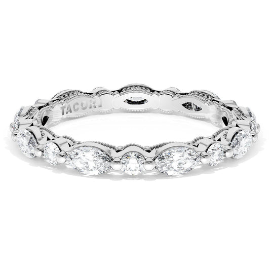 Marquise and Round Diamond Wedding Band, 2.80mm