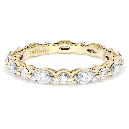 Marquise and Round Diamond Wedding Band, 2.80mm