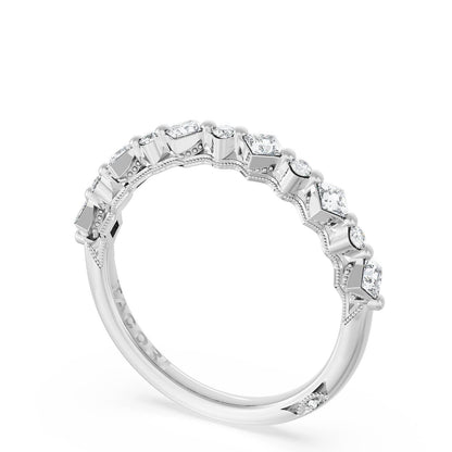 Carr������ and Round Diamond Wedding Band, 3.70mm