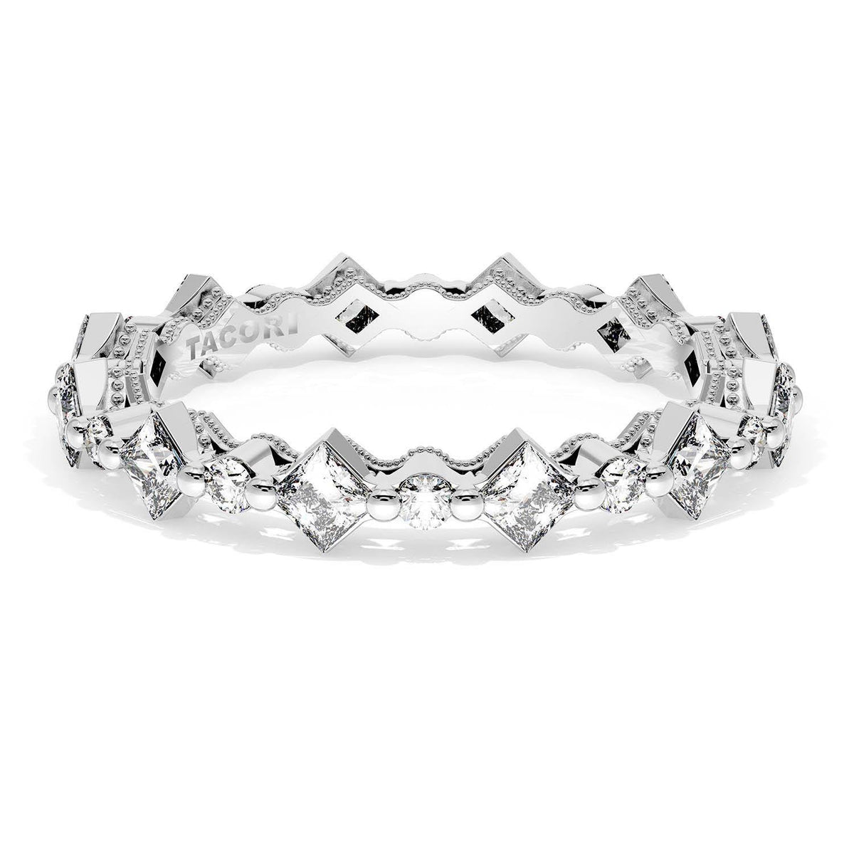 Carr������ and Round Diamond Wedding Band, 3.70mm