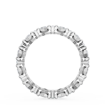 Carr������ and Round Diamond Wedding Band, 3.70mm