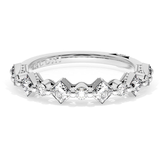 Carr������ and Round Diamond Wedding Band, 4.00mm