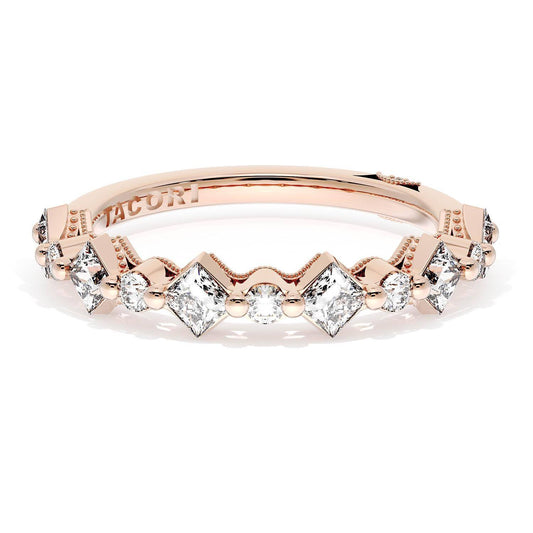 Carr������ and Round Diamond Wedding Band, 4.00mm