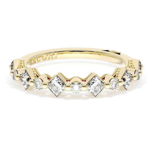 Carr������ and Round Diamond Wedding Band, 4.00mm