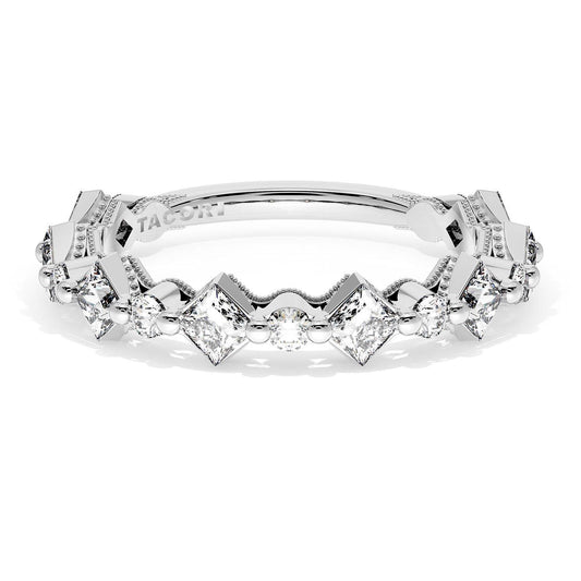 Carr������ and Round Diamond Wedding Band, 4.00mm