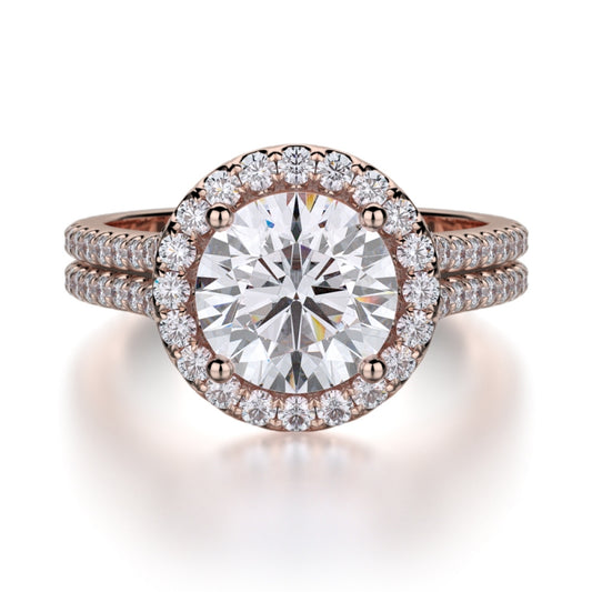 MICHAEL M 18k Rose Gold Engagement Ring R456-2-18R