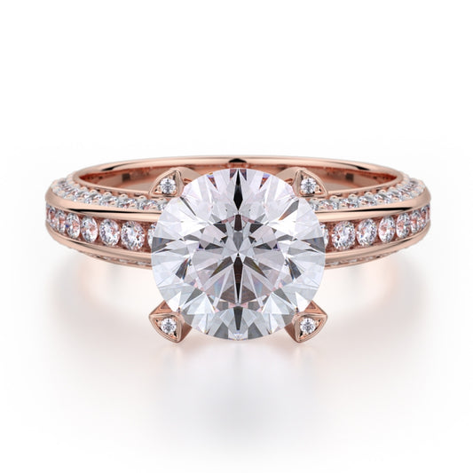 MICHAEL M 18k Rose Gold Engagement Ring R457-2-18R